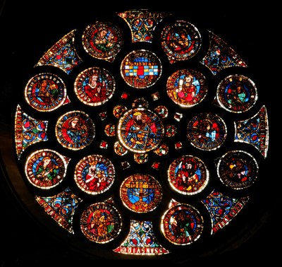 Rosettenfenster, das den Alten Bund darstellt, ca. 1235 von French School