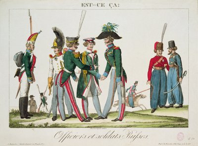 Russische Offiziere und Soldaten, 1815 von French School