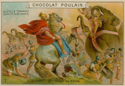 Belagerung von Veii, Chocolat Poulain Sammelkarte von French School