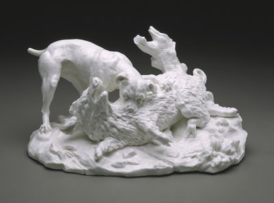 Die Wildschweinjagd, um 1751 von French School