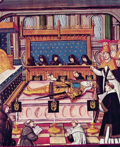 Der Tod Karls des Großen im Jahr 814 von French School