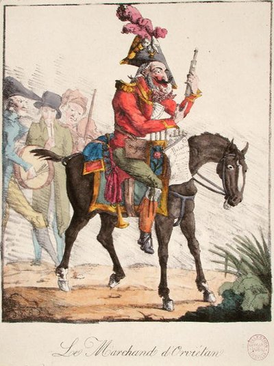 Der Orvietan-Verkäufer, ca. 1816 (farbige Gravur) von French School
