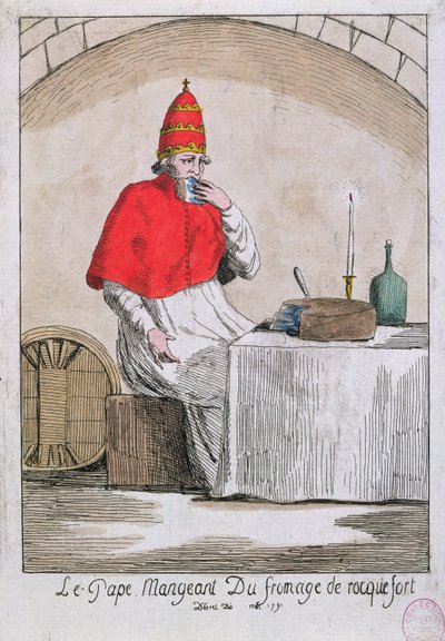 Der Papst isst Roquefort-Käse, 1791 von French School