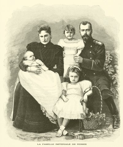 Die russische kaiserliche Familie (Gravur) von French School