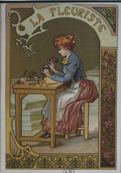 Das Blumenmädchen, um 1900 von French School