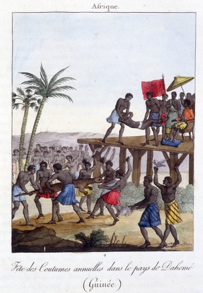 Traditionelles Fest in Guinea (Gravur) von French School
