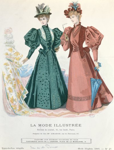 Zwei Frauen, aus La Mode Illustrée, 1895 von French School