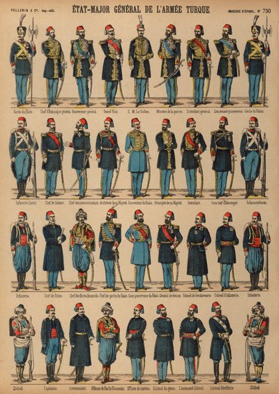 Uniformen der osmanischen türkischen Armee von French School