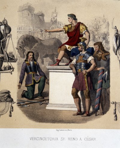 Vercingetorix ergibt sich Cäsar (52 v. Chr.) von French School