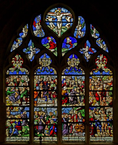 Fenster, das Passionsszenen darstellt von French School