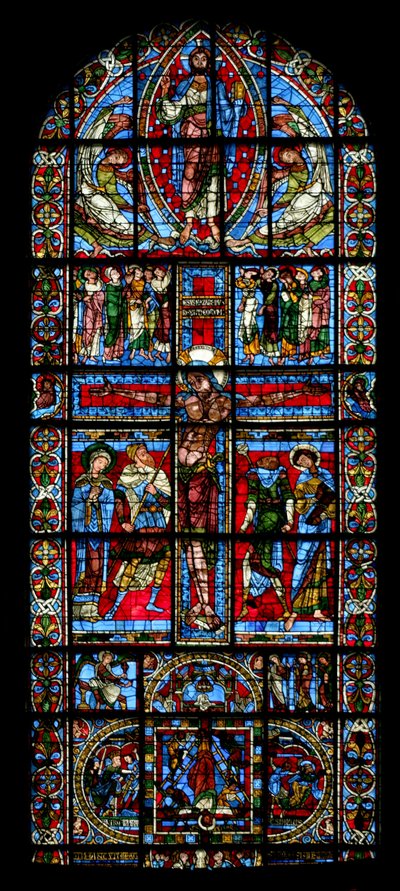 Fenster Nr. 0, Darstellung des Kreuzigungsfensters von French School