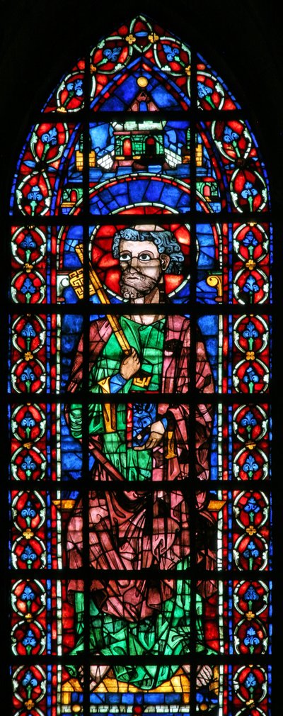 Fenster w102 mit Darstellung von St. Petrus von French School