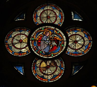 Fenster w16, einen Engel darstellend von French School