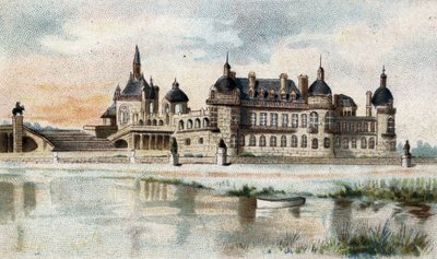 Ansicht des Schlosses von Chantilly (Oise) von French School