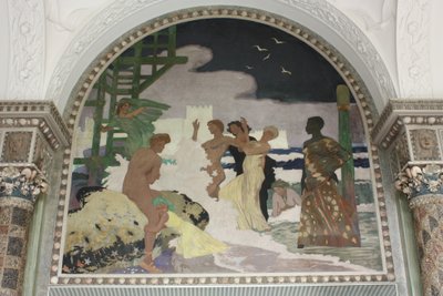 Wandgemälde im Muschelsaal des Kurhauses Wiesbaden von Fritz Erler