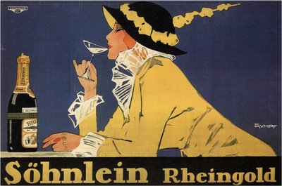 Werbung für Sekt Sohnlein Rheingold von Fritz Rumpf