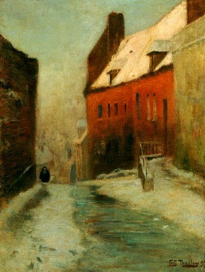 Eine Winterstraßenszene, Montreuil, 1894 von Frits Thaulow