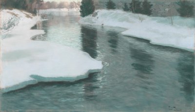 Schmelzender Schnee von Fritz Thaulow