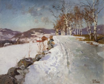 Winterlandschaft in Lillehammer von Fritz Thaulow