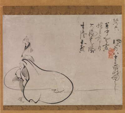 Hotei zeigt auf den Mond, 1650 von Fugai Ekun