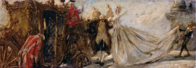 Leaving church von Gaetano Previati