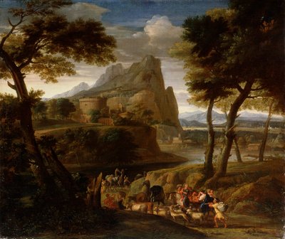 Landschaft mit Karawane, 17. Jahrhundert von Gaspard Dughet