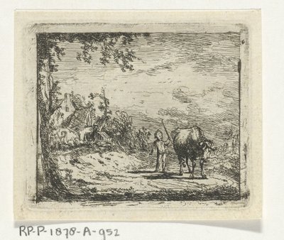 Landschaft mit Putto und Kuh von Geerlig Grijpmoed