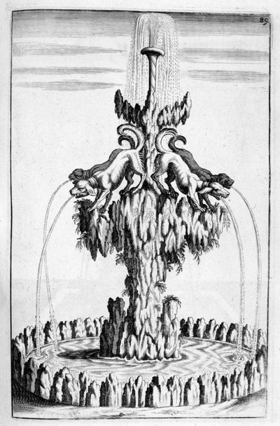 Brunnen mit Hundemotiv, 1664 von Georg Andreas Bockler