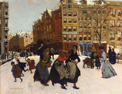 Winter in Amsterdam, um 1898 von Georg Hendrik Breitner