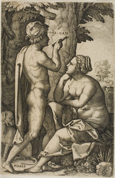 Paris und Oenone, aus Griechische Heldinnen von Georg Pencz