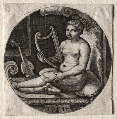 Der Harfenspieler, 1544 von Georg Pencz