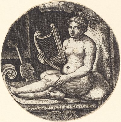 Frau mit Harfe von Georg Pencz