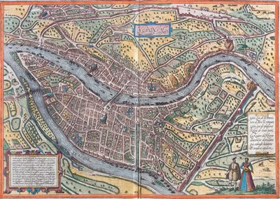 Lyon, Frankreich von Georg and Hogenberg Franz (1535 90) Braun