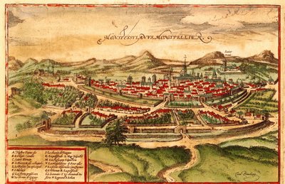 Montpellier, Frankreich von Georg and Hogenberg Franz (1535 90) Braun