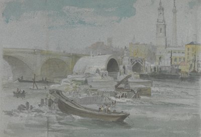 Der Abriss der alten London Bridge von George Arnald