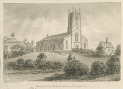 Cheadle Kirche: Sepia-Zeichnung von George Buckler