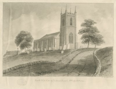 Ipstones Church: Sepia-Zeichnung von George Buckler