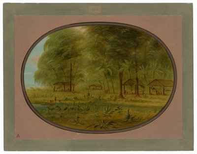 Ein karibisches Dorf in Niederländisch-Guayana von George Catlin