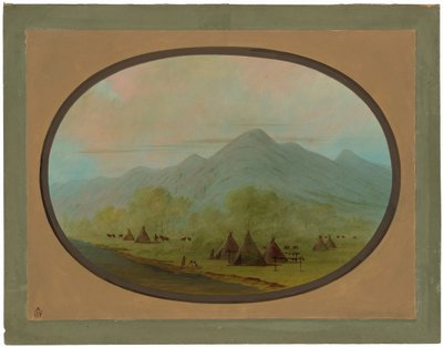 Ein kleines Crow-Dorf von George Catlin