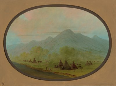 Ein kleines Krähen-Dorf von George Catlin