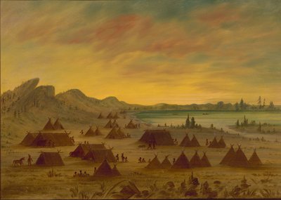 Ein Apachee-Dorf, 1855-1869 von George Catlin