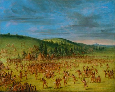 Ballspiel der Choctaw - Ball oben von George Catlin