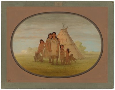 Kinder eines Camanchee-Häuptlings und Wigwam von George Catlin