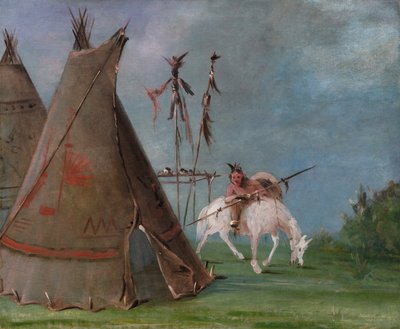 Comanche-Lodge aus Büffelhäuten von George Catlin