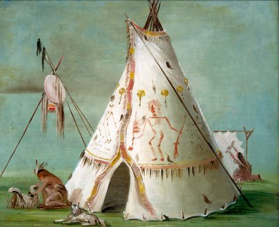 Krähenhütte aus fünfundzwanzig Büffelhäuten von George Catlin