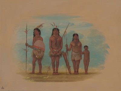 Vier Xingu-Indianer, 1854-1869 von George Catlin