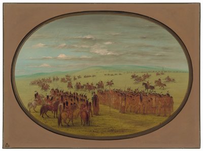 Pferderennen - Minatarrees von George Catlin