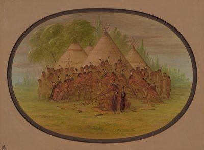 Pipentanz - Assinneboine, 1861-1869 von George Catlin