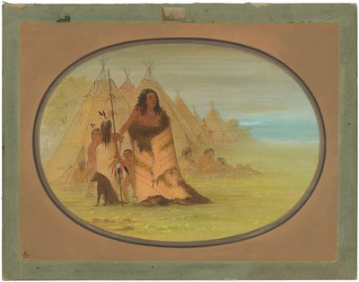 Puncah-Häuptling umgeben von seiner Familie von George Catlin