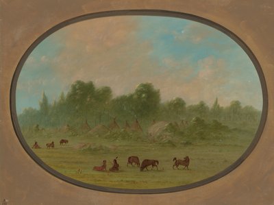 Tawahquena Dorf, 1861-1869 von George Catlin